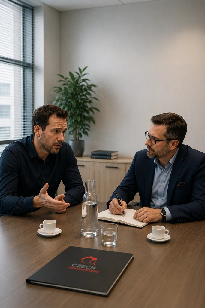 Konzultace majitele firmy s poradcem